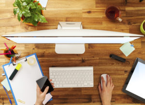 Woman working on computer